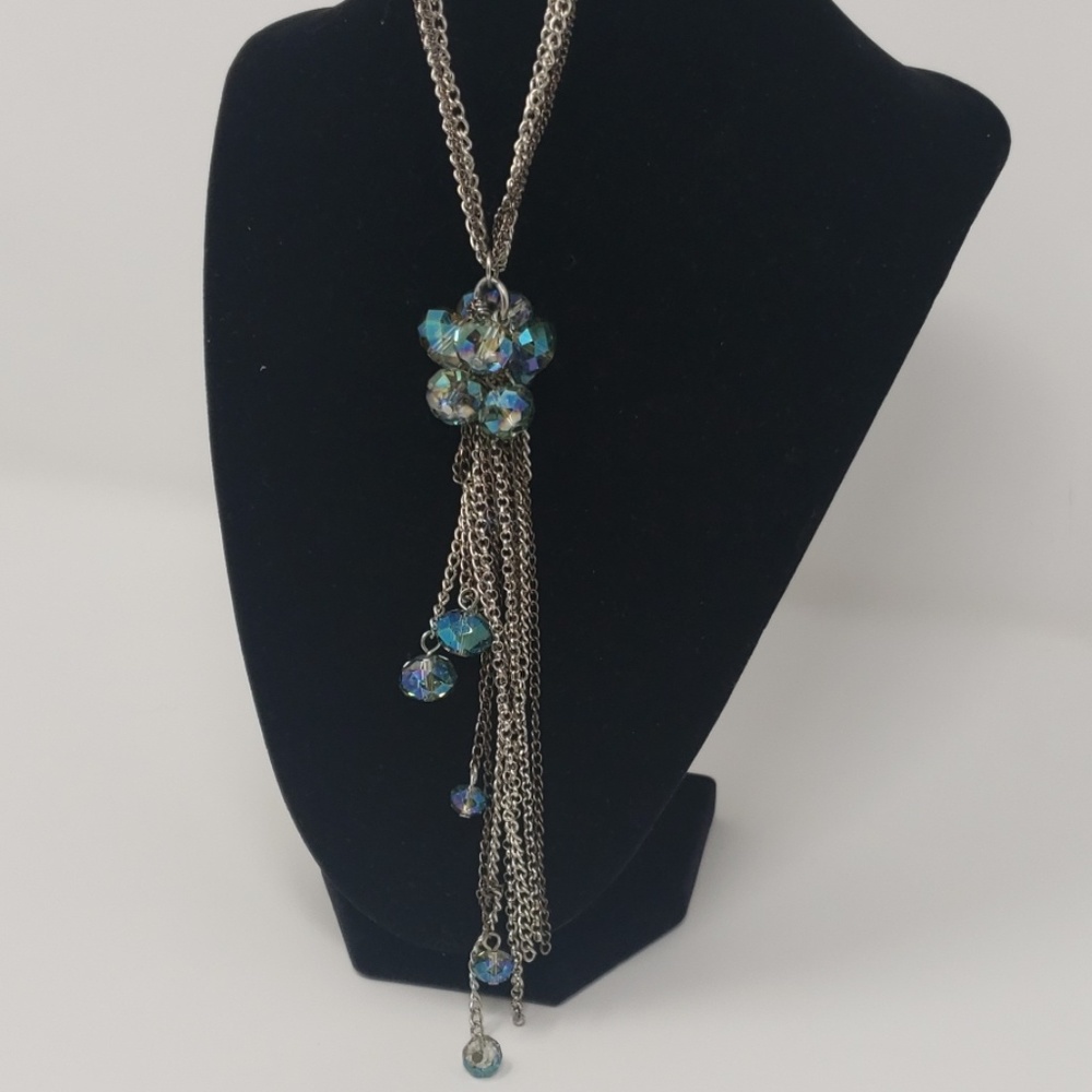Simply Vera blue crystal cluster necklace